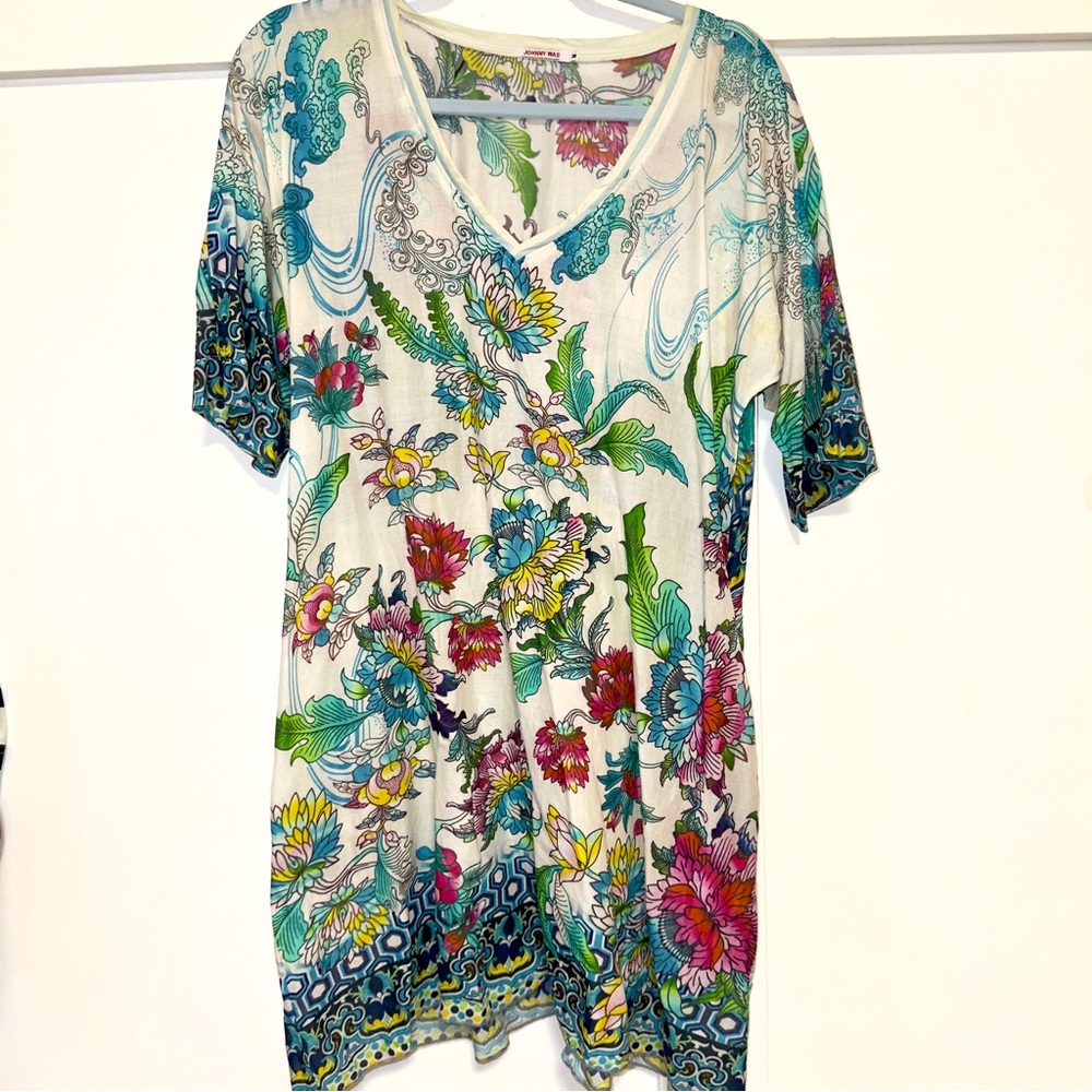 Johnny Was 100% cotton floral top